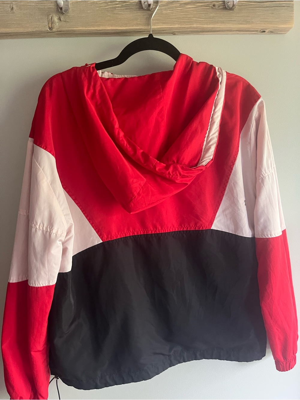 Urban Heritage Red White Black Colorblock Bomber Jacket - Picture 3 of 3